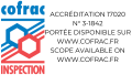 Accrédité NF EN ISO COFRAC 17020 pour les activités de contrôles et inspection